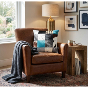 coussin mixte bleu turquoise