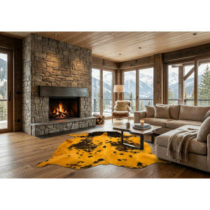 peau de vache normande jaune moutarde