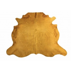 peau de vache jaune moutarde unie cuir vache française