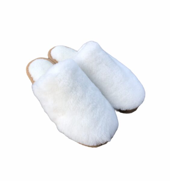 Mules blanches en peau de mouton – Image 3