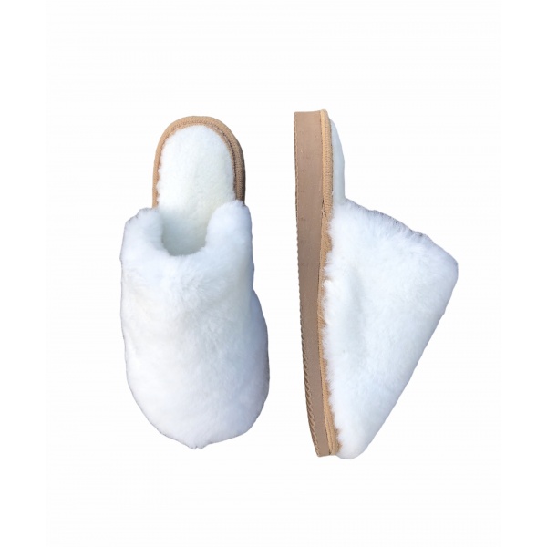 Mules blanches en peau de mouton – Image 2