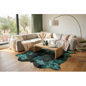 tapis vache vert anglais déco intérieur maison tergus