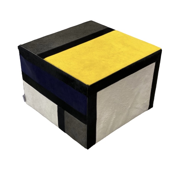 pouf-mondrian-peau-de-vache-cuir-multicolor