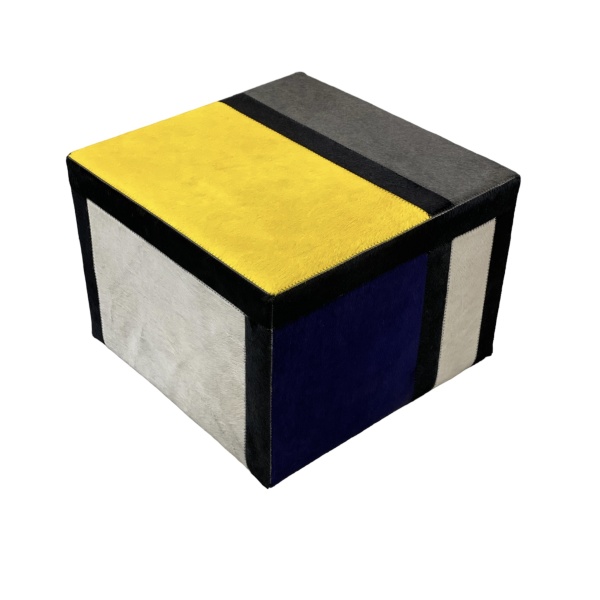 pouf-mondrian-peau-de-vache-cuir-multicolor