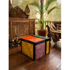 pouf mondrian peau de vache