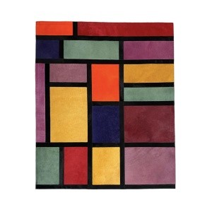 tapis mondrian cuir