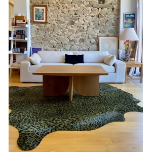 léopard kaki tapis peau