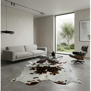 tapis peau de vache gris