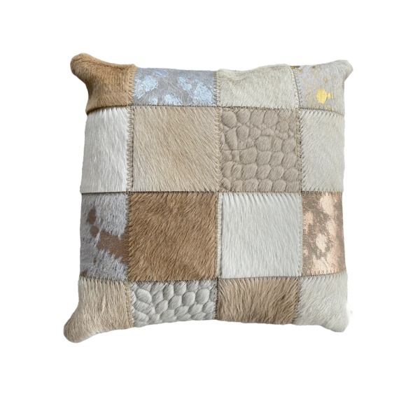 Coussin cuir naturel recyclé