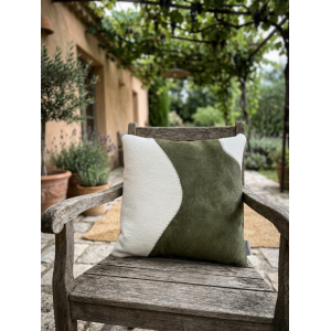 coussin kaki peau de vache