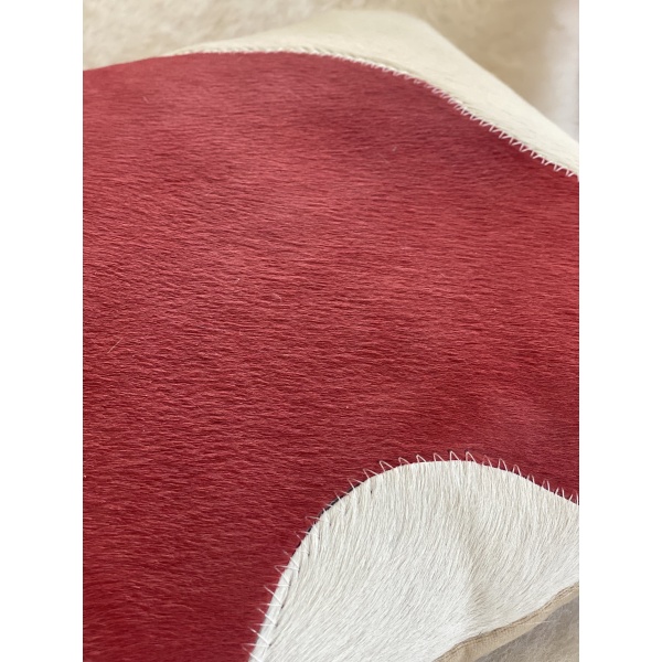 zoom coussin peau de vache terracota
