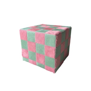 pouf rétro pop en peau de vache