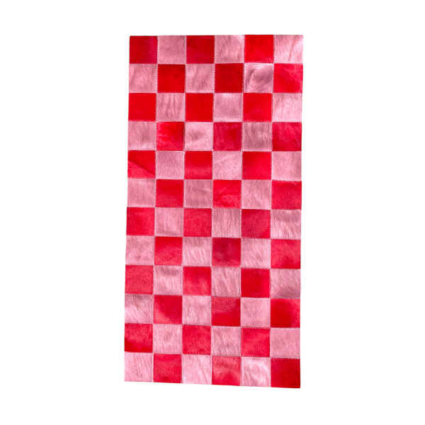 tapis pop rétro tendance 2026 rose et rouge damier