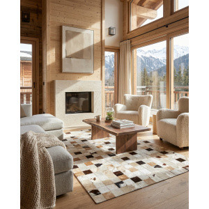 TAPIS CLAIR PEAU DE VACHE CHALET