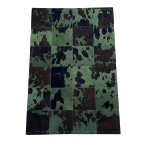 tapis vache normande kaki