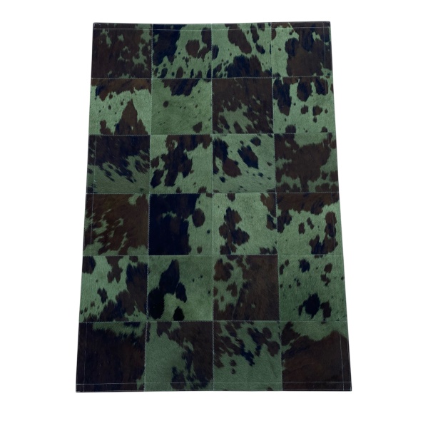 tapis vache normande kaki