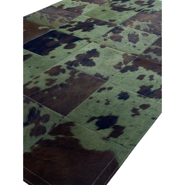 matiere vache normande kaki patchwork