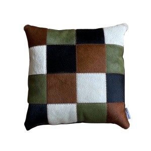 coussin patchwork mixte kaki