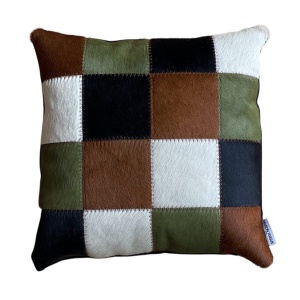 coussin patchwork mixte kaki