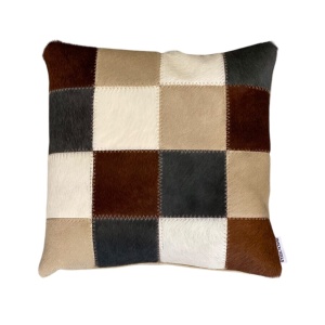 coussin patchwork mixte gris