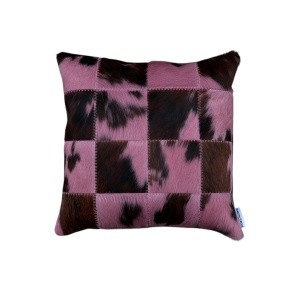 coussin patchwork vache normande rose