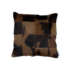 coussin patchwork vache normande moka