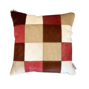 coussin vache patchwork mixte terracotta