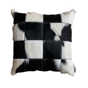 coussin vache noir et blanc patchwork