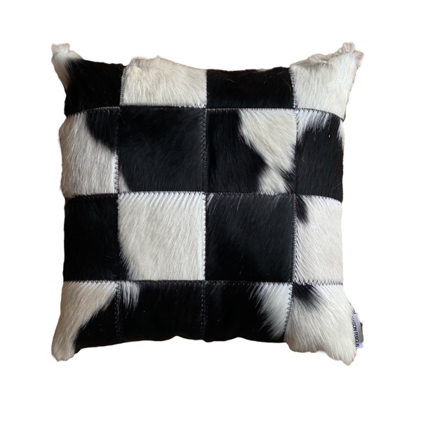 coussin vache noir et blanc patchwork