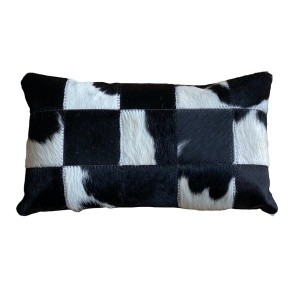 coussin vache noir et blanc naturel patchwork