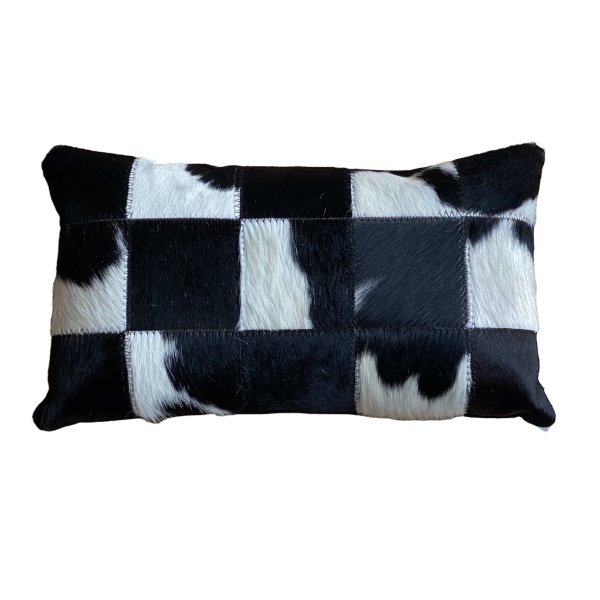 coussin vache noir et blanc naturel patchwork