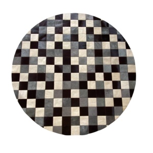 tapis vache rond mixte marron