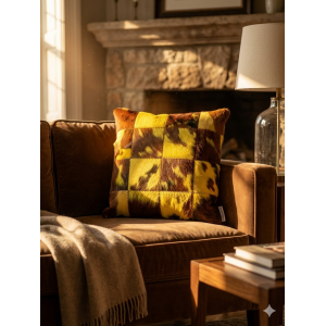 coussin jaune vache maison tergus déco coussin jaune