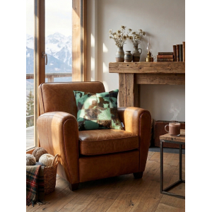 coussin peau de vache vert déco intérieur