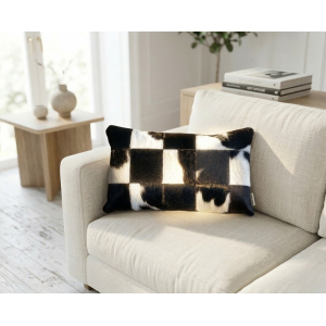 coussin noir et blanc peau de vache maison tergus