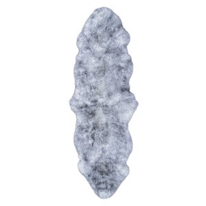tapis mouton meche noir 2 peaux