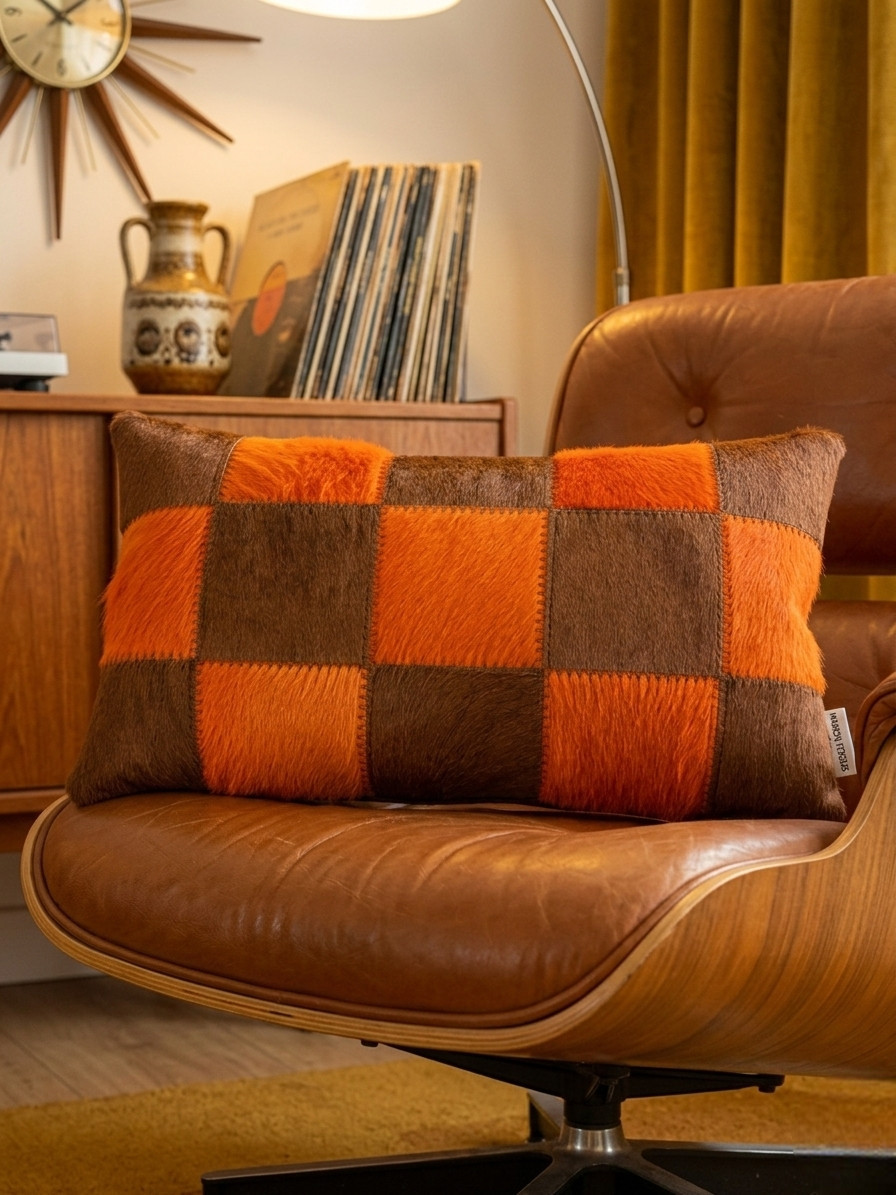 coussin pop orange cuivre déco tergus