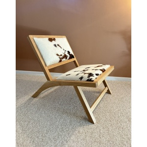 fauteuil bois peau de vache