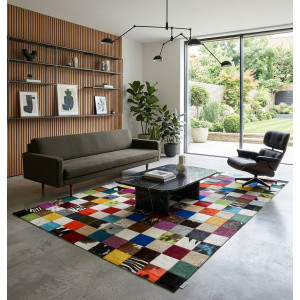 tapis vache multicolore maison tergus france