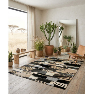 tapis savane en peau de vache