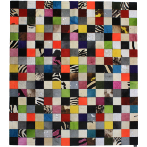 tapis peau de vache multicolore