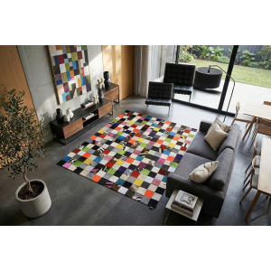 tapis multicolore peau de vache maison tergus