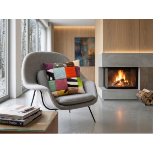 Coussin patchwork Annecy au coin du feu