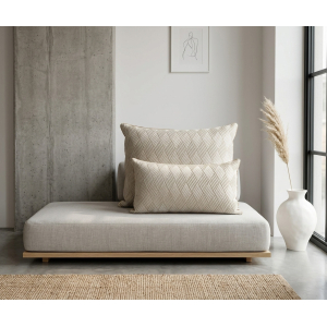coussin peau de vache blanc