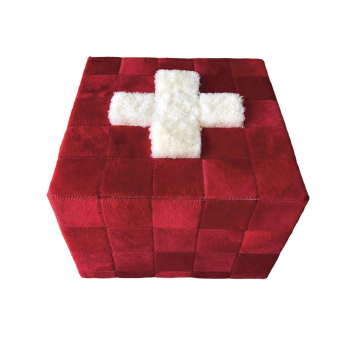 pouf suisse rouge